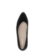 Gabor Classic Block Heel Court Black Suede