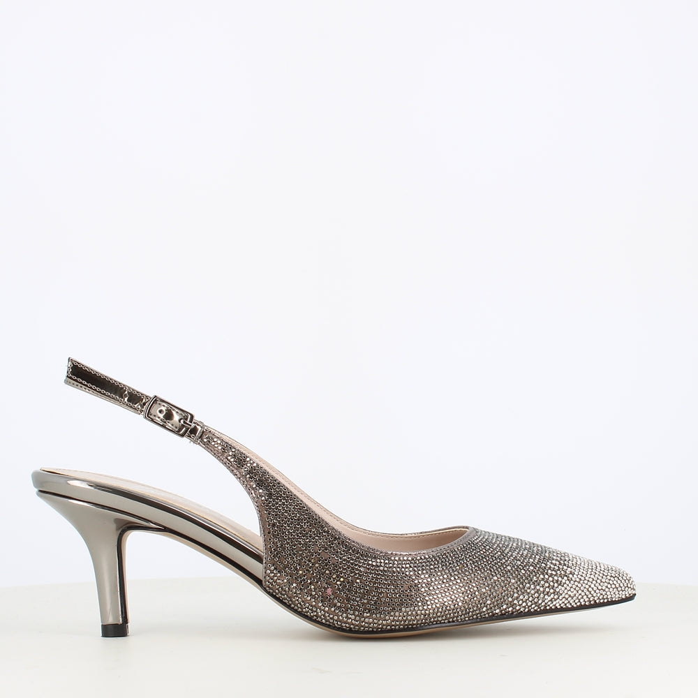Cinders Edit Occasion Slingback Crystal Silver
