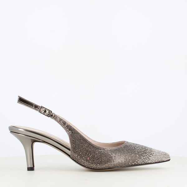 Cinders Edit Occasion Slingback Crystal Silver