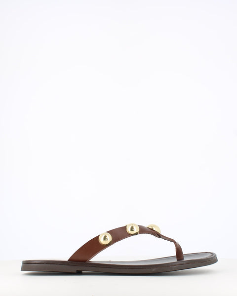 Porronet Leather Toe Post Studs Moka