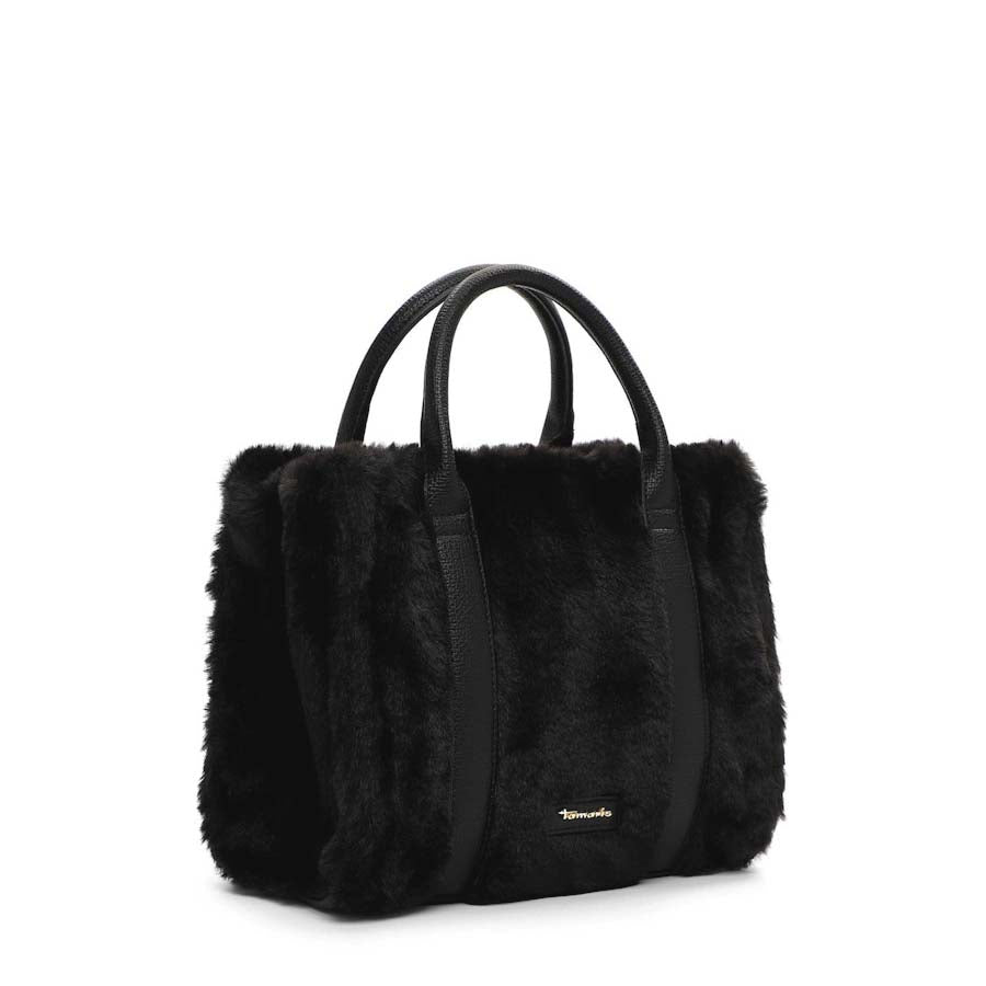 Tamaris Faux Fur Handbag Black