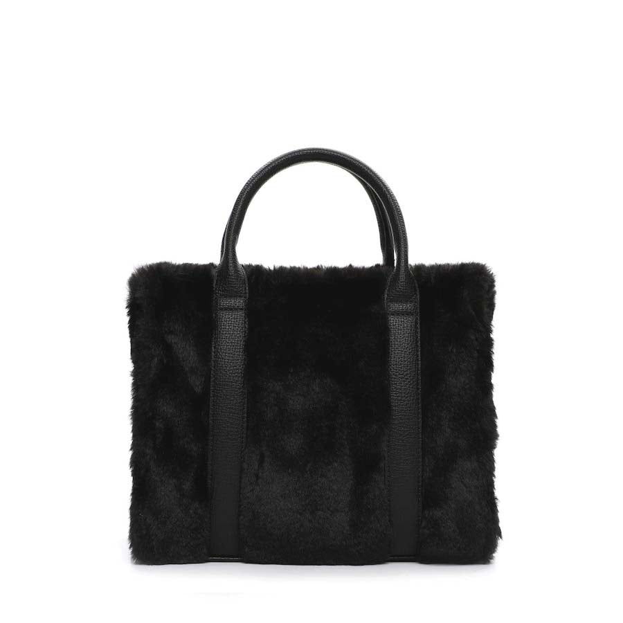 Tamaris Faux Fur Handbag Black