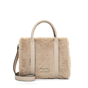 Tamaris Faux Fur Handbag Beige