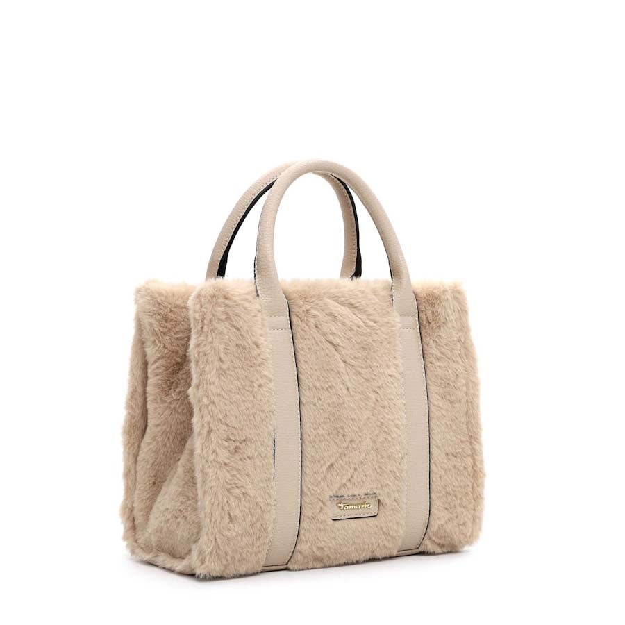 Tamaris Faux Fur Handbag Beige