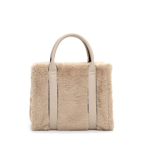 Tamaris Faux Fur Handbag Beige