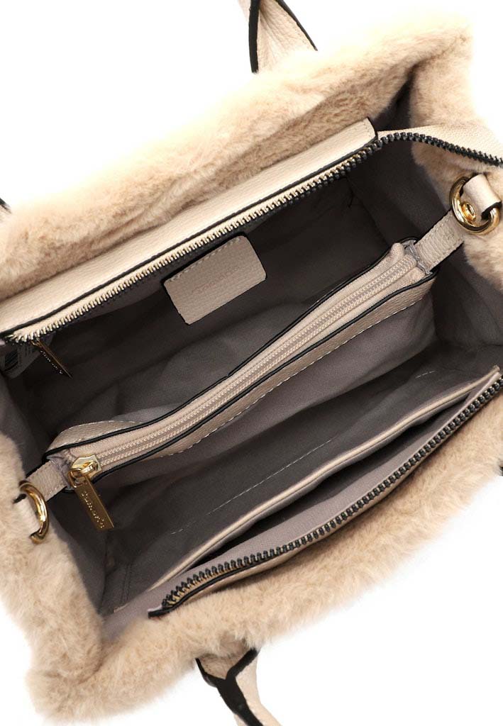 Tamaris Faux Fur Handbag Beige