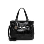 Tamaris Large Shopper Black Croc Effect
