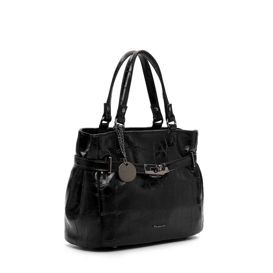 Tamaris Large Shopper Black Croc Effect