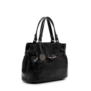 Tamaris Large Shopper Black Croc Effect