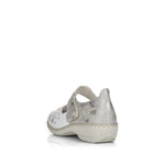 Rieker Mary Jane with Velcro Strap White/Silver