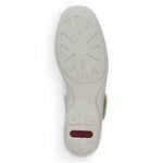 Rieker Mary Jane with Velcro Strap White/Silver