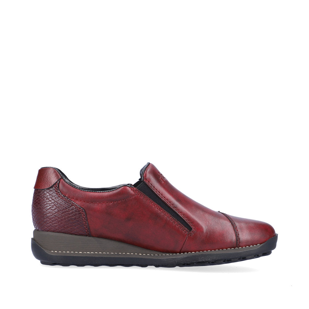Rieker Classic Shoe with Zipper Bordeaux