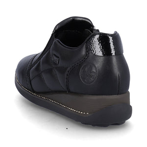 Rieker Classic Shoe with Zipper Quilt Black