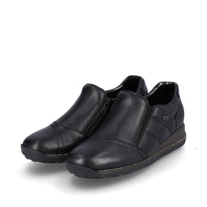 Rieker Classic Shoe with Zipper Quilt Black
