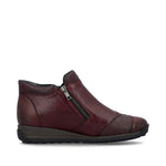 Rieker Low Ankle Boot with Side Zipper Wine