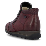 Rieker Low Ankle Boot with Side Zipper Wine