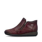 Rieker Low Ankle Boot with Side Zipper Wine