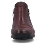 Rieker Low Ankle Boot with Side Zipper Wine