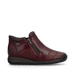Rieker Low Ankle Boot with Side Zipper Wine