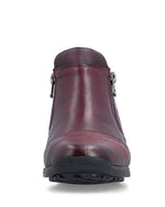 Rieker Low Ankle Boot with Side Zipper Wine/Red