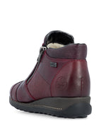 Rieker Low Ankle Boot with Side Zipper Wine/Red