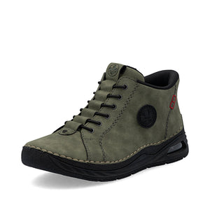 Rieker Laced Ankle Boot Green