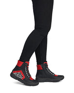 Rieker Laced Ankle Boot Red/Black/Print
