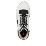 Rieker Laced Ankle Boot White/Red/Zebra