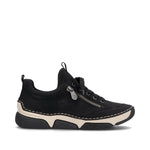 Rieker Laced Trainer Zip Black/Black