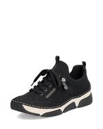 Rieker Laced Trainer Zip Black/Black