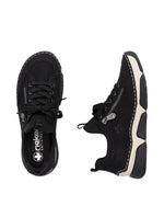 Rieker Laced Trainer Zip Black/Black