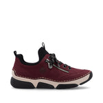 Rieker Laced Trainer Zip Bordeaux/Black
