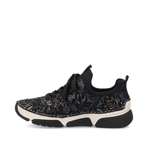 Rieker Chunky Lace Trainer with Zip Black