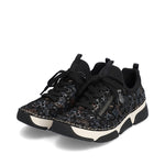 Rieker Chunky Lace Trainer with Zip Black
