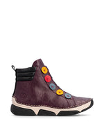 Rieker Button Casual Ankle Boot Purple Multi