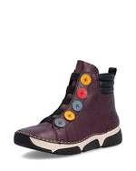 Rieker Button Casual Ankle Boot Purple Multi