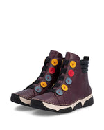Rieker Button Casual Ankle Boot Purple Multi