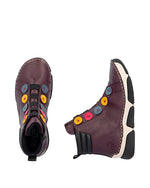 Rieker Button Casual Ankle Boot Purple Multi