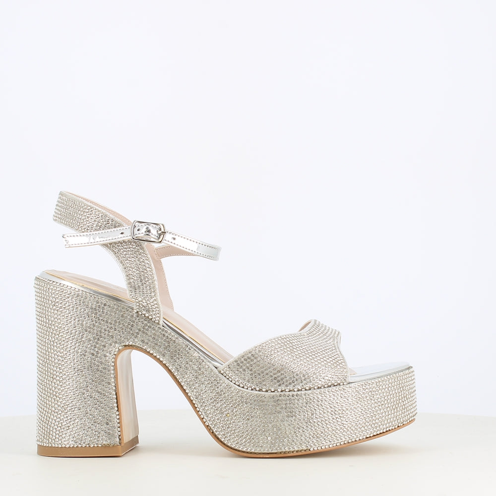 Cinders Edit Platform Occasion Sandal Silver