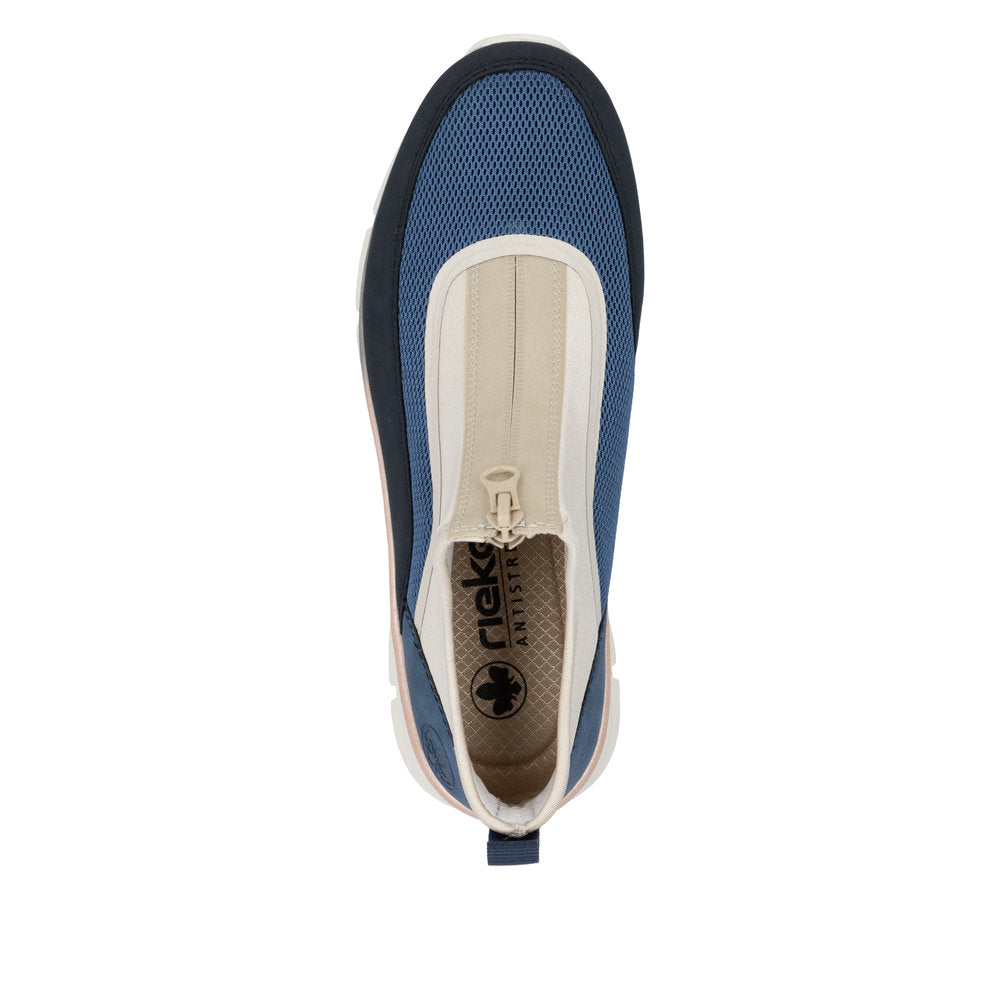 Rieker Ankle Zip Trainer Navy Marble