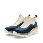 Rieker Ankle Zip Trainer Navy Marble