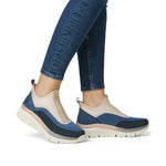 Rieker Ankle Zip Trainer Navy Marble