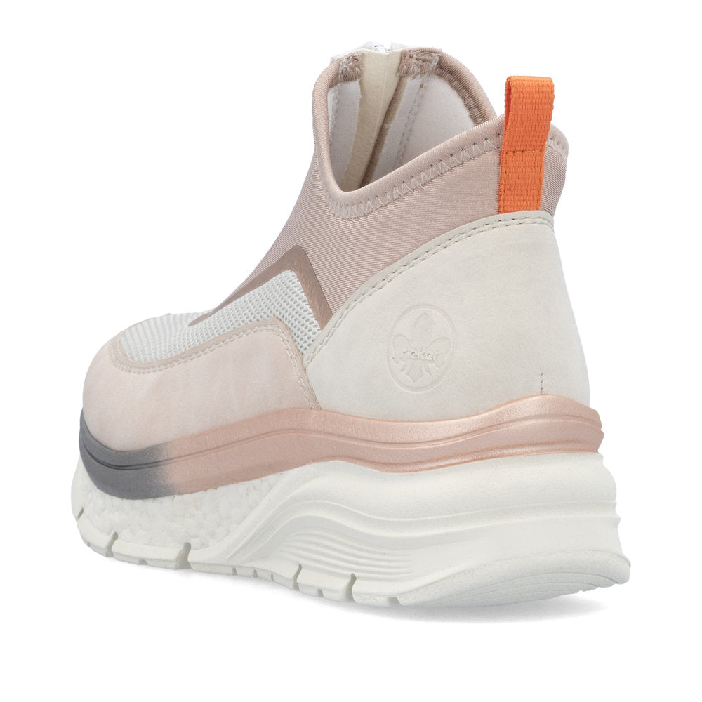 Rieker Ankle Zip Trainer Rose Multi