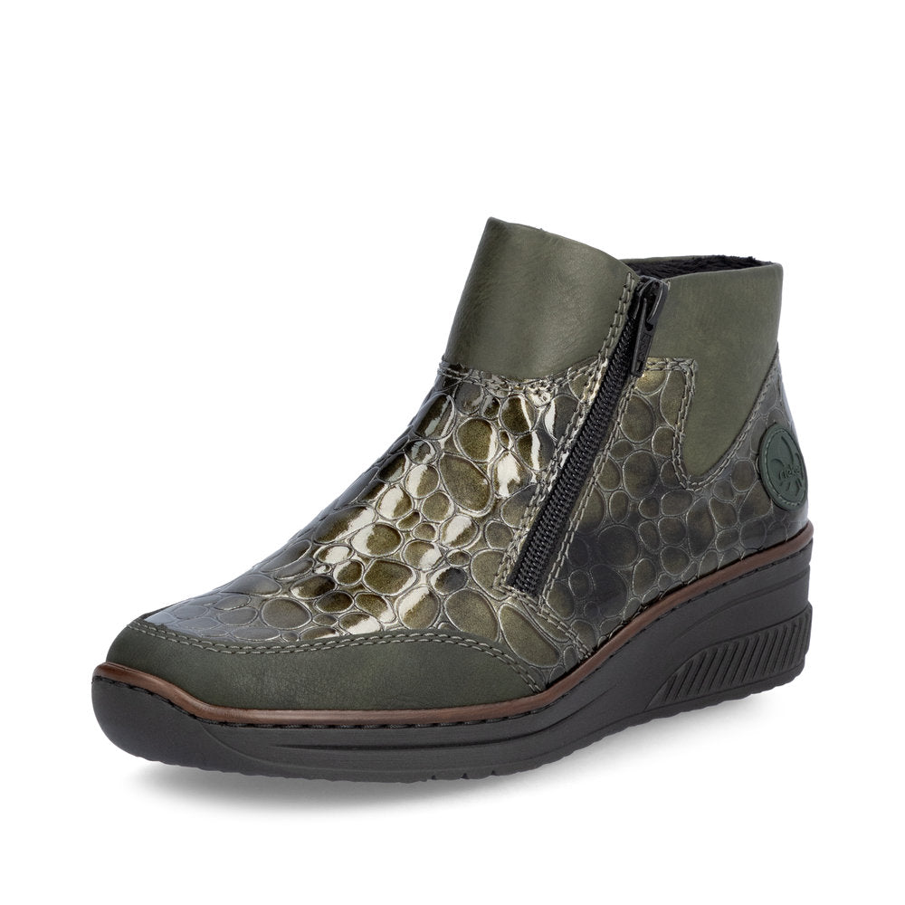 Rieker Wedge Ankle Boot Forest Green