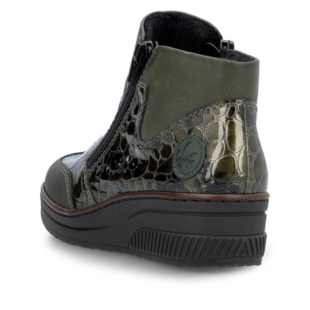 Rieker Wedge Ankle Boot Forest Green