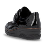 Rieker Velcro Wedge Shoe Black Patent