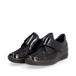 Rieker Velcro Wedge Shoe Black Patent