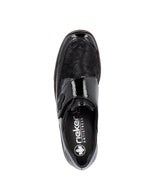 Rieker Velcro Wedge Shoe Black Patent