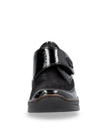 Rieker Velcro Wedge Shoe Black Patent