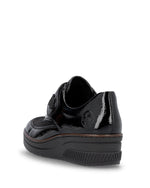 Rieker Velcro Wedge Shoe Black Patent